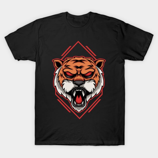 tiger head illustration T-Shirt by nuQia